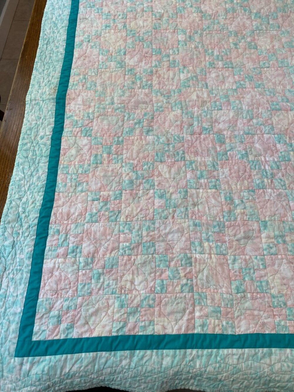 Handmade Vintage Reversible Baby Quilt With Patchwork & Whimsical Animal Print P